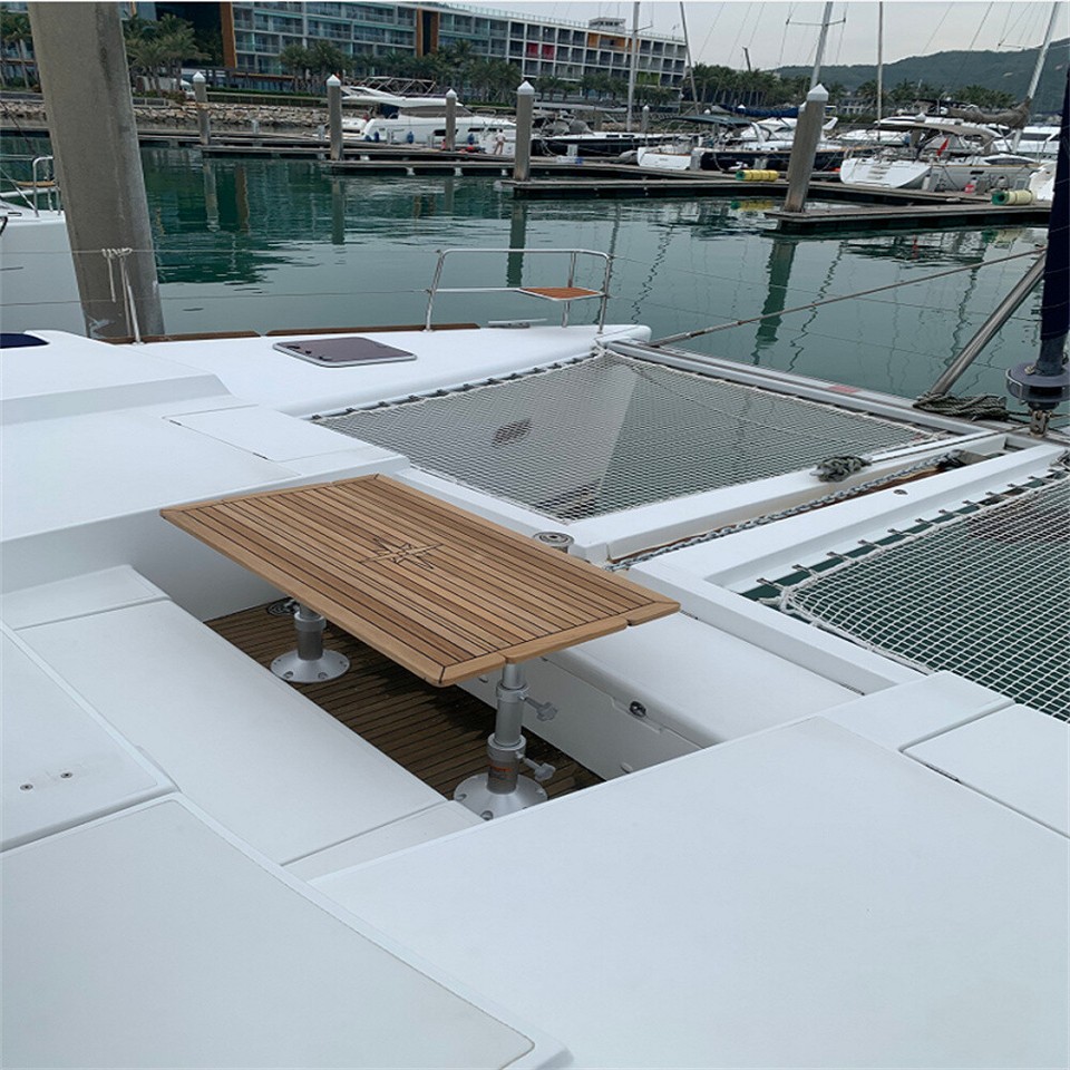 Plateau de Table rectangulaire pliant en teck pour bateau, deux ailes