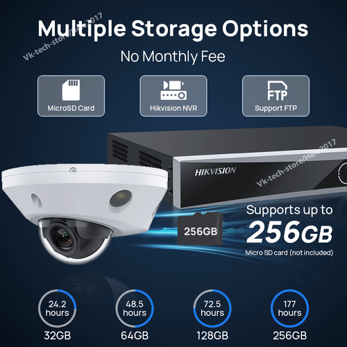Hikvision Compatible 4K 8MP Mini Dome IP Camera Dual Light Full Color+IR MIC POE - Picture 8 of 16