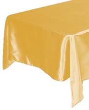 Tektrum 70 X 70 inch Square Silky Satin Tablecloth - Party Banquet Gold 