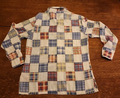 Vtg 1960s-70s Kennington LTD California Mens Shirt Krazy Patchwork