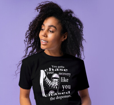 Chase Your Recovery  Ladies Cut T-Shirt - Narcotics Anonymous 