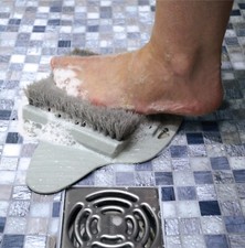 Grey Bath or Shower Floor Foot Brush Non-Slip Silicone Bathroom Feet Scrubber