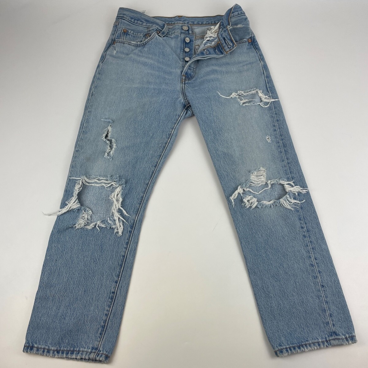 Levi's 501 Premium Big E Womens Size 28x26 Cropped Denim Levi's 501 Premium Big E Womens Size 28x26 Cropped Denim