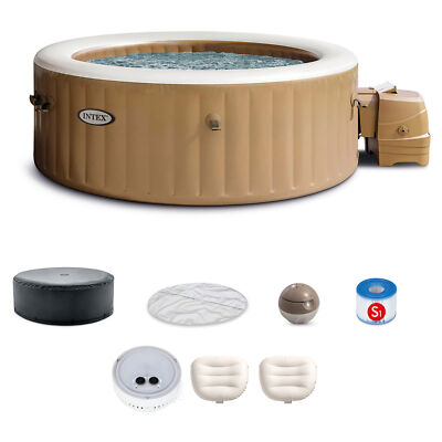 Intex PureSpa Person Inflatable Spa, Multicolor Light, and