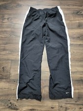 Vtg Womens NIKE Black Vintage Gray Tag Windbreaker Track Pants Sz L Drawstring