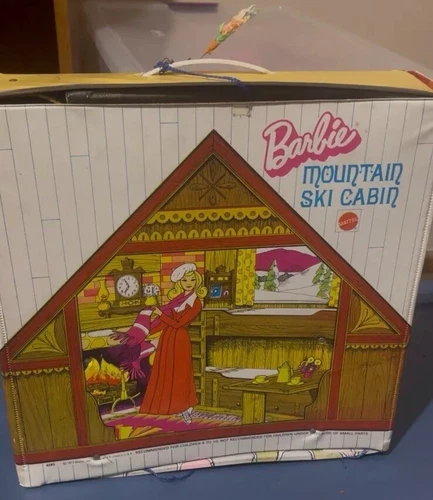Vintage Barbie Mountain Ski Cabin Pop-Up Playset Mattel 1972