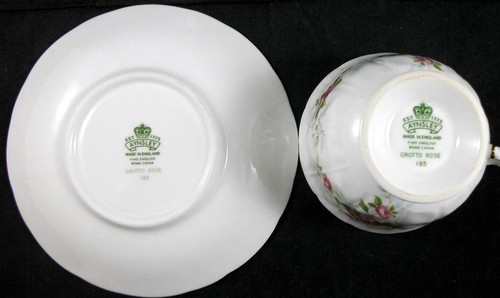 Aynsley Grotto Rose Footed Cup and Saucer Set 185 - Picture 5 of 6