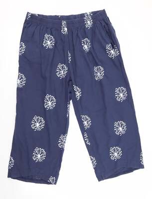 Blaue geblümte Damenhose Größe W30 L22 in