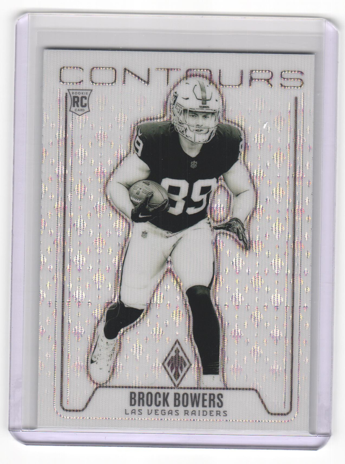 Brock Bowers 2024 Panini Phoenix RC Silver Wave Contours Rookie #CON-BBS Raiders