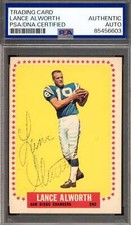 Lance Alworth PSA DNA Signed 1964 Topps Autograph