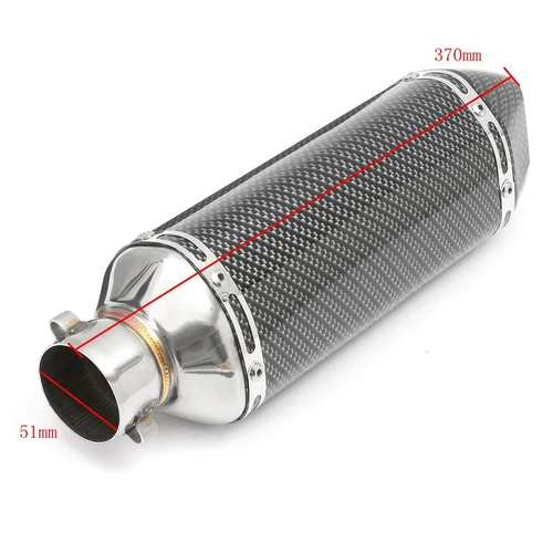 Silenciador escape moto universal 38-51mm desmontable estilo carbono. - Imagen 6 de 8