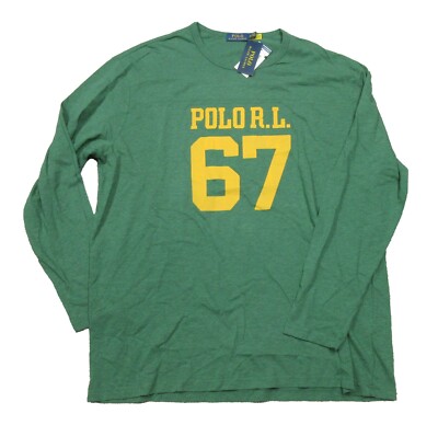 Polo Ralph Lauren Big & Tall Men's Green Polo RL 67 Graphic Crew