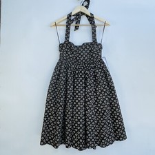 J. CREW Party Brown Floral Full Skirt Sleeveless Halter Sun Dress Womens 0 NEW