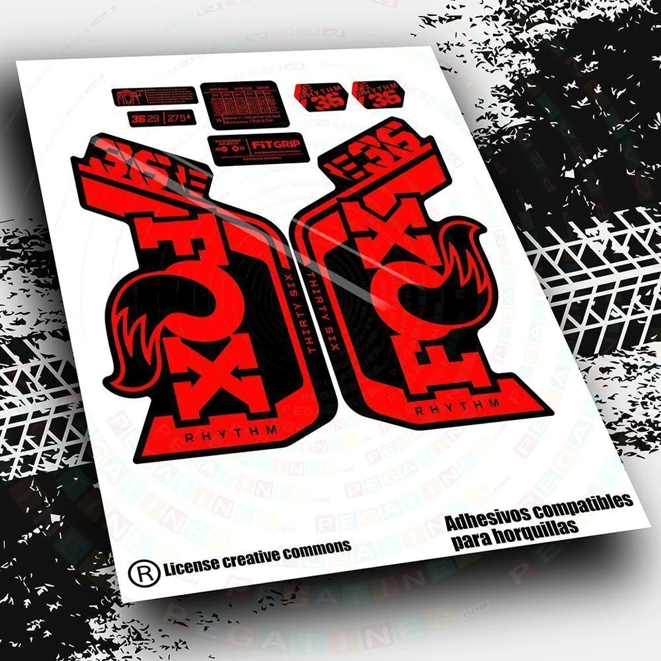 - SENZA MARCHIO/GENERICO - WP569 ADESIVI FORCELLA FOX 36 RHYTHM EBIKE 2023 2024 SET STICKERS ADESIVI