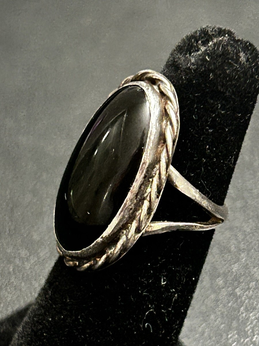 Native American Navajo Black Onyx & Sterling Silver Ring | eBay