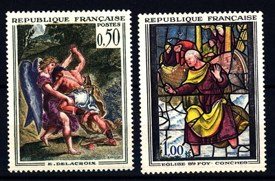 FRANKREICH - Gemälde von Frankreich - 1963 - Kunstwerke - Delacroix, Glas di Conches
