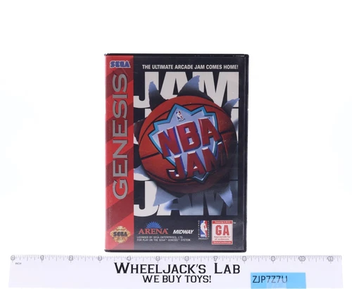 NBA Jam SEGA Genesis 1994 Cartridge Case & Instructions Vintage