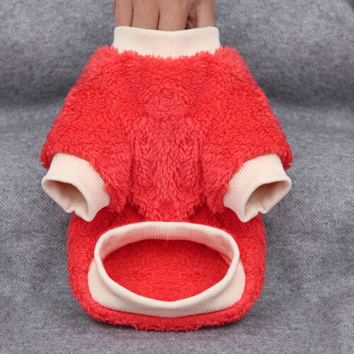 Warm Winter Dog Clothes Soft Fleece Jacket Pet Coat Sweater Puppy Cat Jumper - Picture 6 of 25