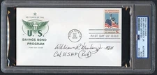 William R. Lawley signed autograph First Day Cover MOH WWII USAF PSA Slabbed
