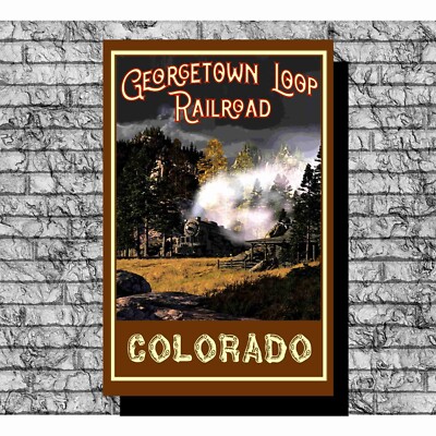 Georgetown Loop Railroad Train Giclee Art Print Steam Engine Up to 24x36