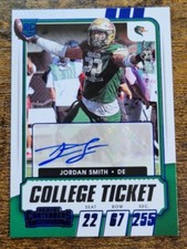 2021 Panini Contenders Draft Picks Jordan Smith RC Campus Ticket Blue Auto /99