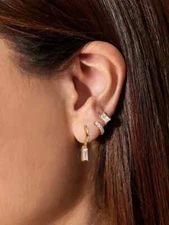 Aretes Argollas en Oro 10K Pendientes Joyería Fina de Moda Regalos Para Mujeres
