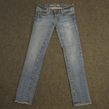 American Eagle Skinny Jeans Womens 2 Short Stretch Low Rise Blue Denim Straight