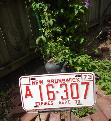 1973 NEW BRUNSWICK LICENSE PLATE # A 16-397 pretty nice