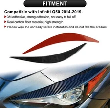 For Infiniti Q50 2014-2023 Front Headlight Eyebrow Trim Cover Eyebrow Decoration