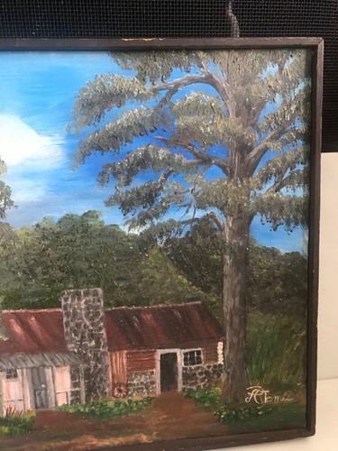 Mountain Cabin in New Mexico Vintage Oil by Artemis Husser - Picture 5 of 11