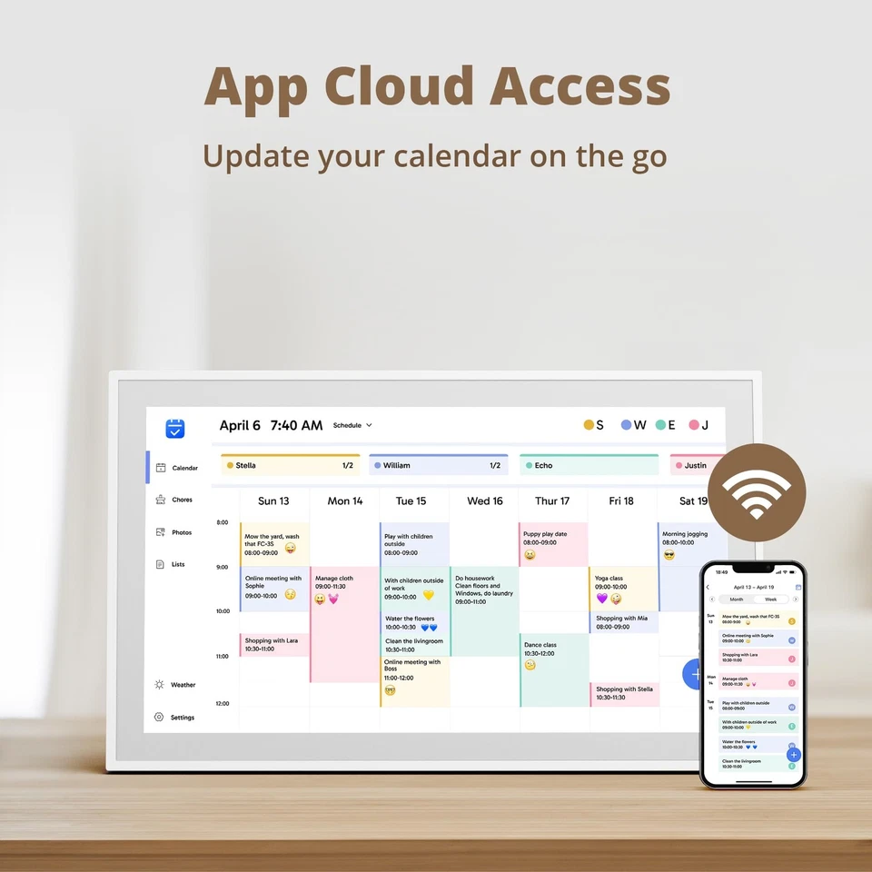 Dragon Touch 21.5" Digital Calendar Chore Chart – 1080P Full HD Interactive T... - Image 4 of 4