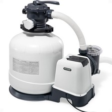 Bomba de filtro de arena para piscina sobre el suelo Intex 3000 GPH con temporizador automático (caja abierta)