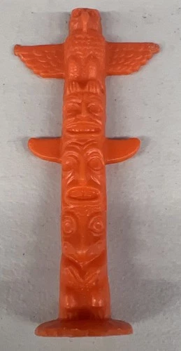 VTG MARX Fort Apache Indian Totem Pole Native American 4" EUC