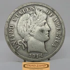 1914-D Barber Silver Dime, 90% Silver, Partial Liberty - #C57637NQ