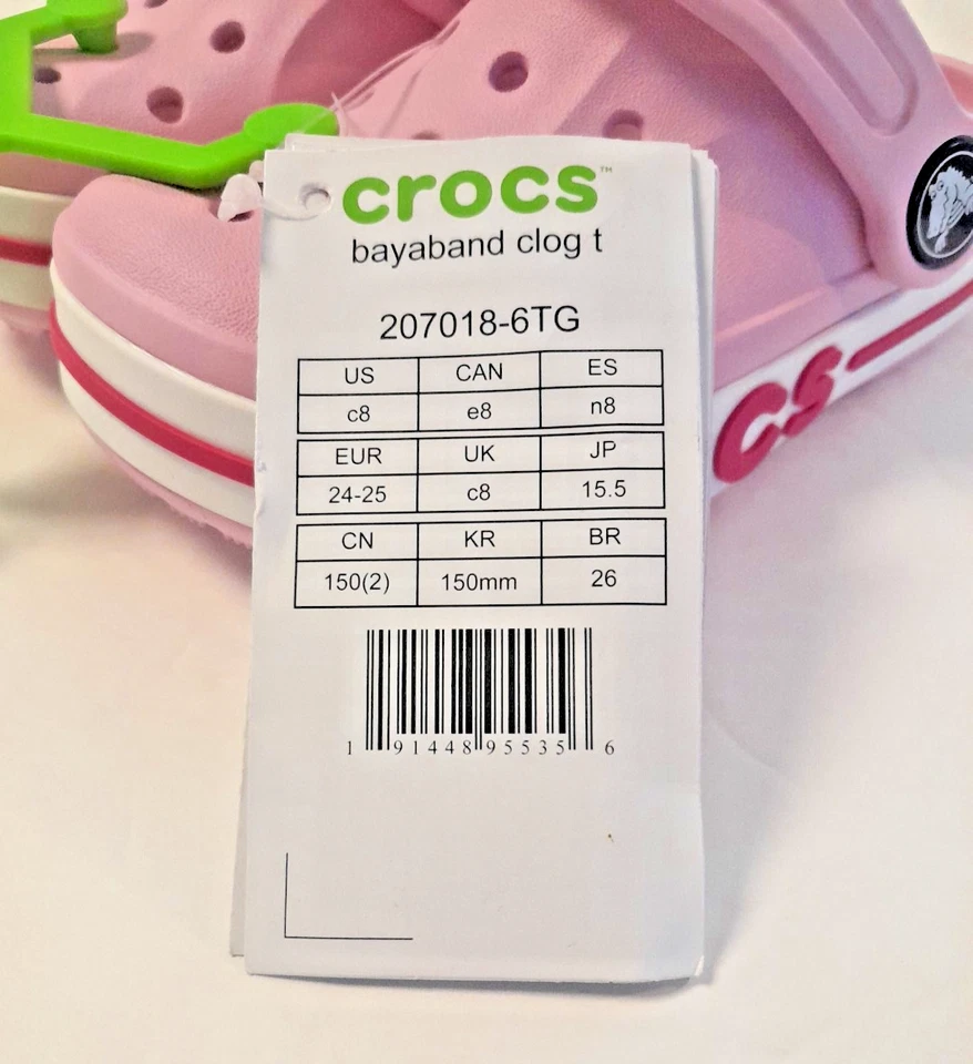 Crocs Bayaband ребенка ясельного возраста девочек сабо размер 5 балерина розовый / конфеты розовый новый - Изображение 2 из 4
