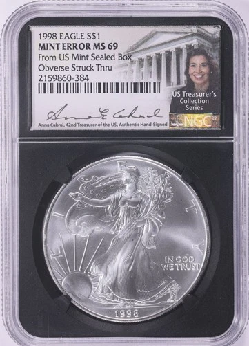 Photo of a 1998 American Silver Eagle from an eBay listing that sold on Jul 20, 2026