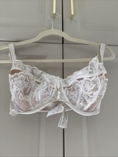 Ann Summer White Lace Sequin Bra Size 32G