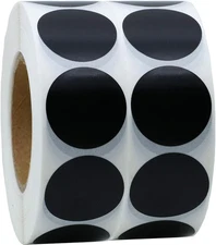 SMARSTICKER 1000 Pack 1" Black Target Pasters Round Adhesive Shooting Dot Labels