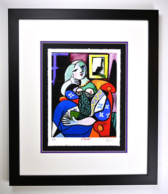 ''Woman with a Book'' by Pablo Picasso, Framed Art