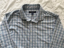 Mizzen Main Leeward Performance Menswear Plaid Blue L/S Shirt XL Trim