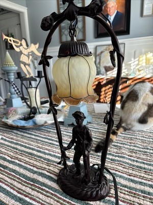 Brass Table Lamp with Hunter 18.5 Inches Tall Great Subject for Home Decor