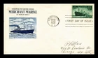DR JIM STAMPS US COVER WWII MERCHANT MARINE FDC SCOTT 939 GRIMSLAND CACHET