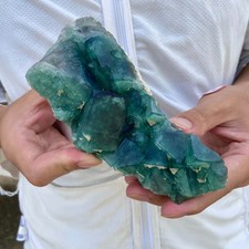 1.5LB Natural super beautiful green fluorite crystal ore standard sample Healing