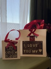 Juego de 2 Chocolates Personalizados - Estándar y Mini Regalo Chocolate con Leche Belga