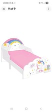 Wooden Toddler Infant Child Kids Bed with Protector Safety Guard Unicorn Design