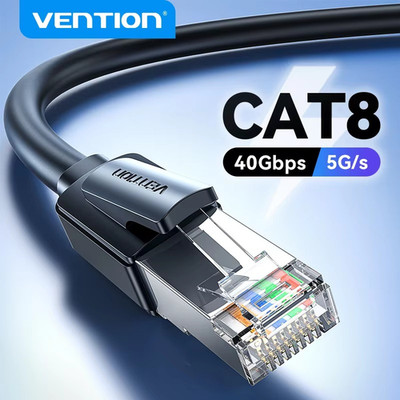 Cat8 Ethernet Cable 40Gbps PVC Network Cord RJ-45 For PC Modem Laptop PS 5/4
