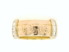 Sacred jewelry vintage Siddha Yoga Gurumayi  18K gold ring, diamonds, inscribed 
