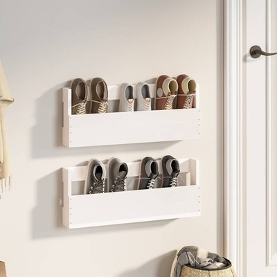Wand Schuhregal Schuhständer Schuhhalter Hängeregal Massivholz Kiefer vidaXL