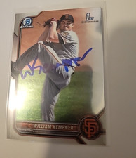 William Kempner Signed 2023 Bowman Chrome Baseball Card SF Giants #BDC-3