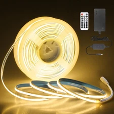 65 6 Ft Roll Cob LED Strip Lights 3000K 24V Dimmable LED Light Strip With Remote